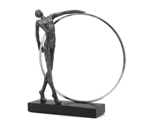 Escultura em Resina e Metal Homem com Aro Prateado, #N/D | WestwingNow