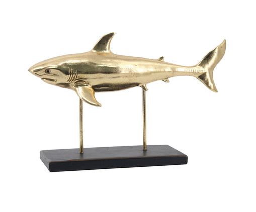 Adorno em Resina Tubarão Branco Dourado, gold | WestwingNow