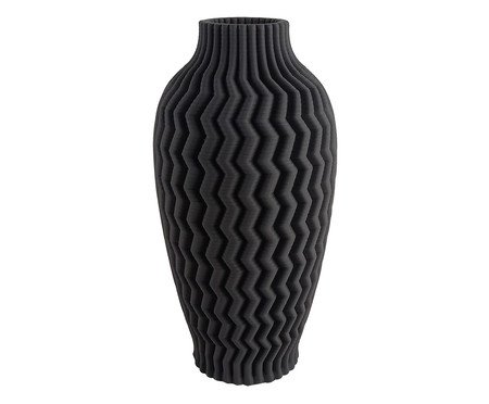 Vaso em Cerâmica Wavie Preto 3D | Westwing