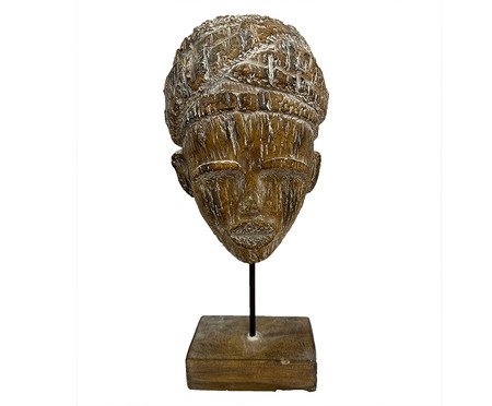 Adorno em Resina Estatueta Face Marrom | Westwing