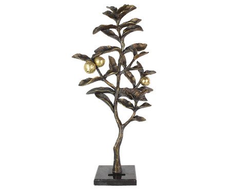 Escultura em Resina Árvore Frutífera Dourado | Westwing