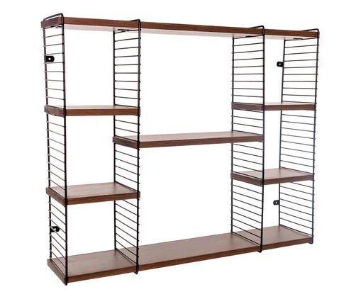 Estante de Parede Lindlar - Preta e Castanha, marrom,natural,preto | WestwingNow