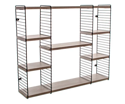 Estante de Parede Lindlar - Preta e Natural, natural,preto | WestwingNow