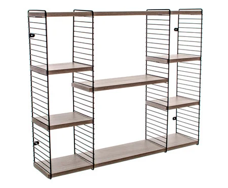 Estante de Parede Lindlar - Preta e Natural