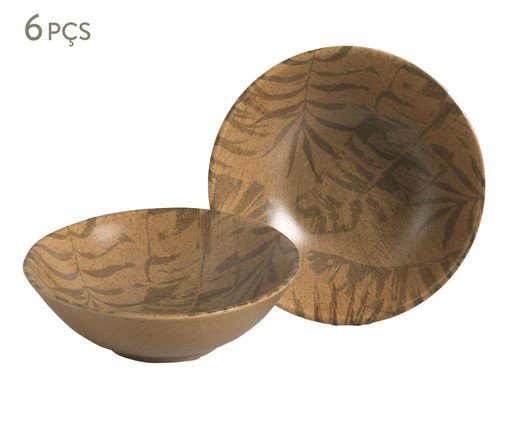 Jogo de Bowls Decorados Palm Tree Terracota, Marrom | WestwingNow