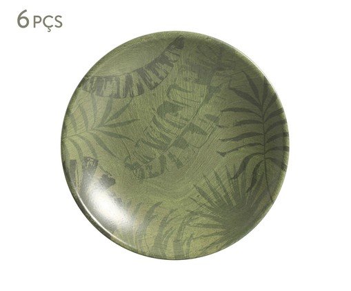 Jogo de Pratos Fundos Palm Tree Olive, Verde | WestwingNow