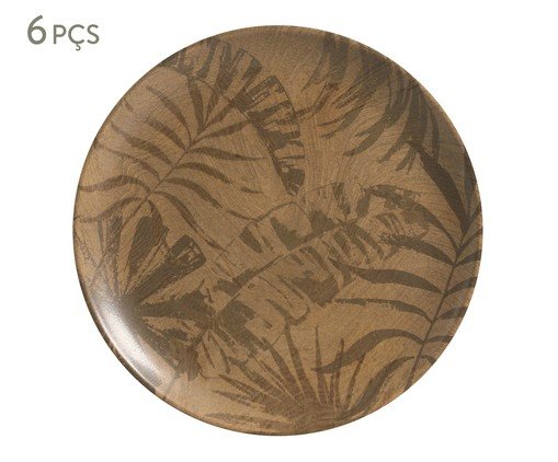 Jogo de Pratos Rasos Palm Tree Terracota, Marrom | WestwingNow