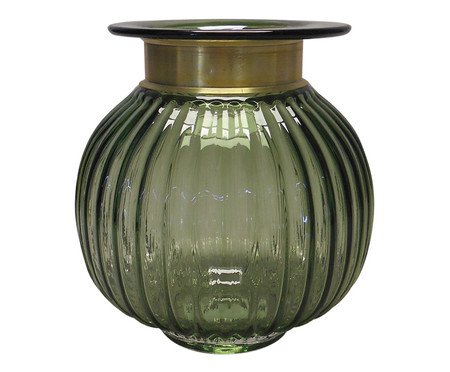 Vaso de Vidro Leonardo - Verde e Dourado | WestwingNow