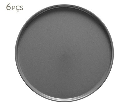 Jogo de Pratos para Lanche Edge Grafite