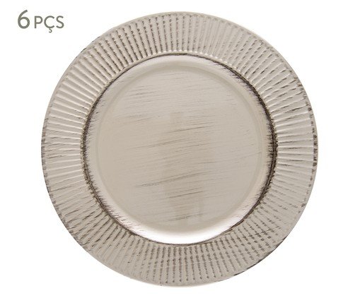 Jogo de Sousplats Galles Radial Champagne Antique, Prata ou Metálico | WestwingNow