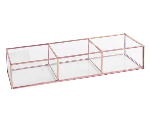 Porta-Objetos de Vidro Theo - Rosa e Transparente, Transparente, Rosé | WestwingNow