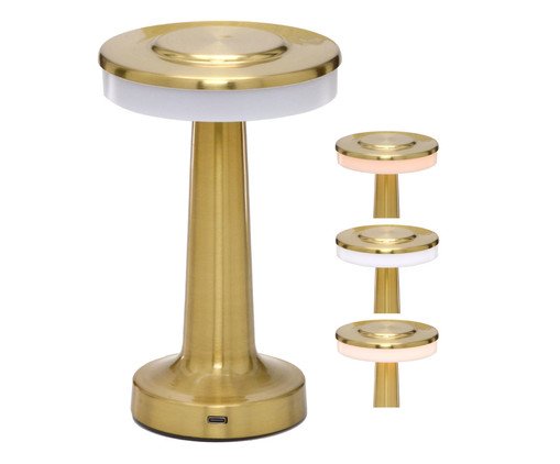 Luminária de Mesa Led Branca e Dourada Bivolt, Branco | WestwingNow