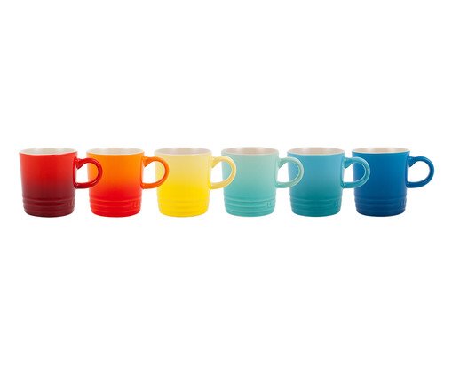 Conjunto de Canecas Espresso em Cerâmica Gift - Colorido, multicolorido | WestwingNow