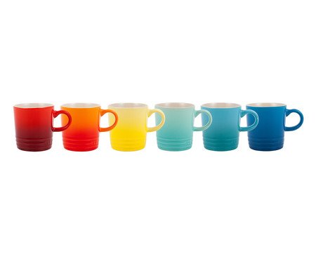 Conjunto de Canecas Espresso em Cerâmica Gift - Colorido