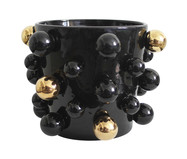 Vaso Double Sphere Preto com Ouro | WestwingNow