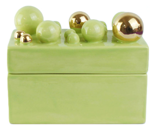 Caixa Greta Sphere Pistache com Dourado, Verde | WestwingNow