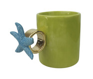 Caneca Starfish Verde com Ouro | WestwingNow