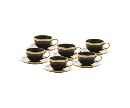 Xícara para Café Dubai Preto e Dourado | Westwing