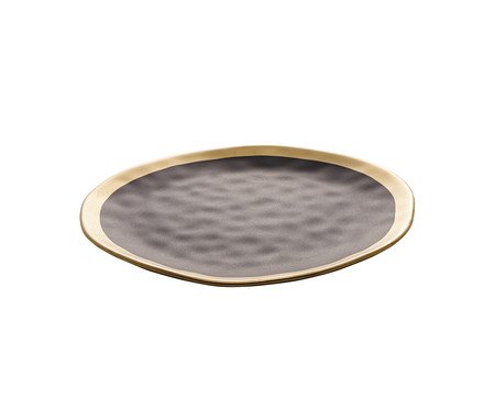 Prato Raso de Porcelana Dubai Preto e Dourado | Westwing
