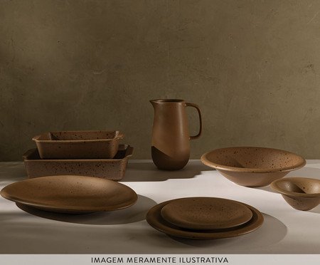 Refratário de Cerâmica Mist Marrom Matte | Westwing