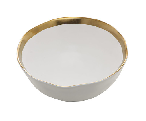 Bowl Dubai Branco e Dourado, Branco | WestwingNow