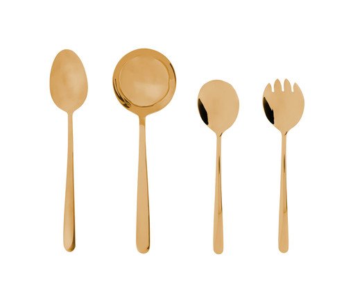 Jogo de Talheres para Servir Viena Dourado, Bronze | WestwingNow