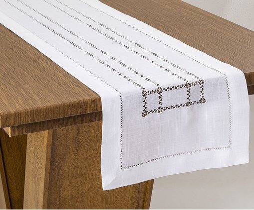 Caminho de Mesa Ajour Branco, Branco | WestwingNow