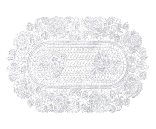 Lugar Americano Floral Oval Branco, Branco | WestwingNow