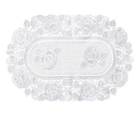 Lugar Americano Floral Oval Branco