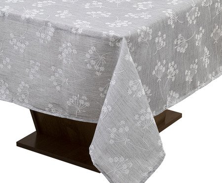 Toalha de Mesa Floral Cinza