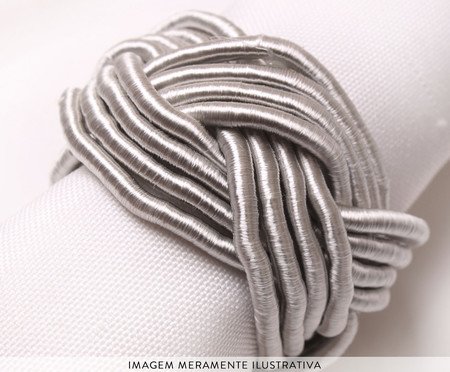 Jogo de Porta-Guardanapos Corda Prateado | Westwing