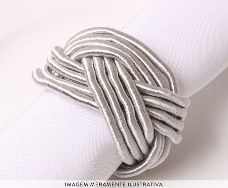 Jogo de Porta-Guardanapos Corda Prateado | Westwing