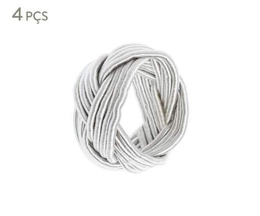 Jogo de Porta-Guardanapos Corda Prateado, Prata ou Metálico | WestwingNow