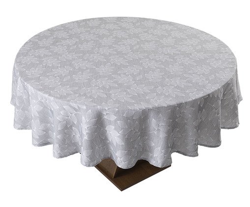 Toalha de Mesa Redonda Folha Cinza, Cinza | WestwingNow