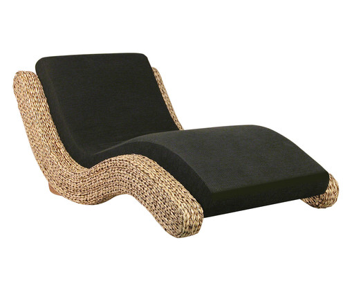 Chaiselongue Cuzco Natural e Preto, Preto | WestwingNow