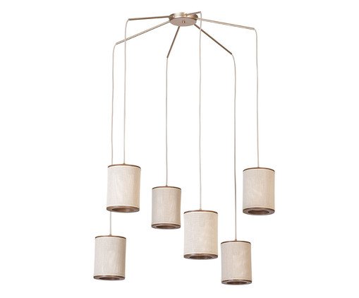 Lustre Apollo 6 Lampadas Castanho - Bivolt, brown | WestwingNow