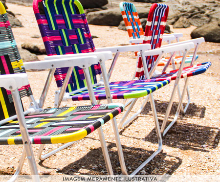 Cadeira de Praia Custom Faixas Cinzas e Pretas com Neon | WestwingNow