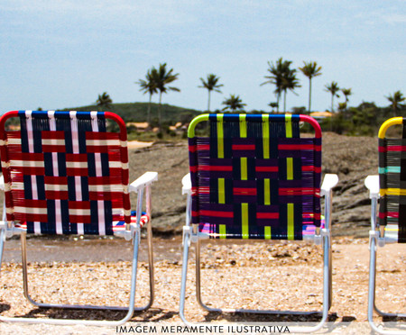 Cadeira de Praia Custom Faixas Cinzas e Pretas com Neon | WestwingNow