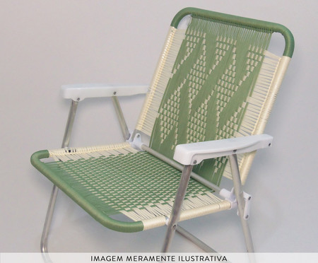 Cadeira de Praia Custom Verde e Creme | WestwingNow