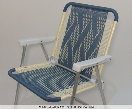 Cadeira de Praia Custom Azul e Creme | WestwingNow