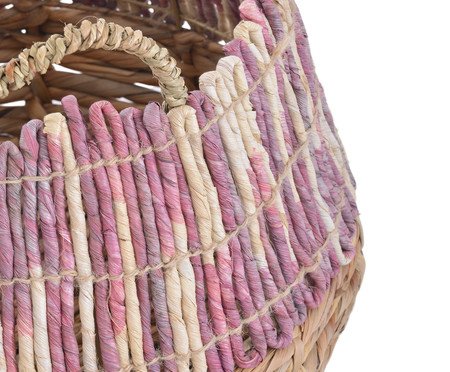 Cesto em Palha com Alça Dai Lanh Rosa | Westwing