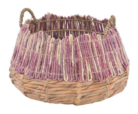Cesto em Palha com Alça Dai Lanh Rosa | Westwing