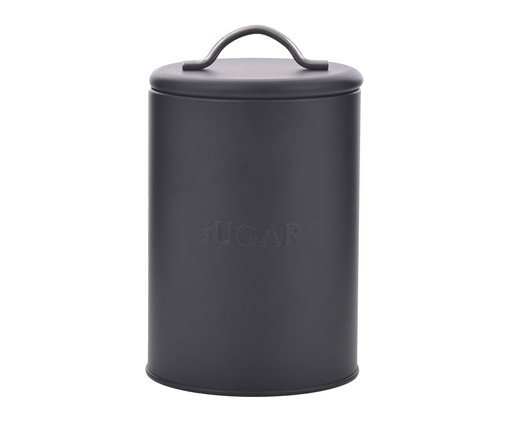 Lata Hermética Sugar Relevo - Preta, black | WestwingNow
