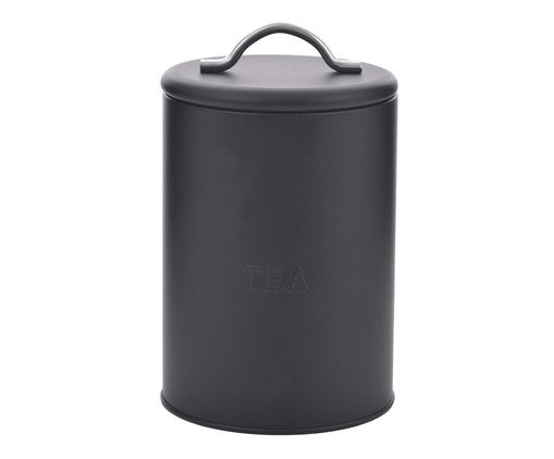 Lata Hermética Tea Relevo - Preta, black | WestwingNow