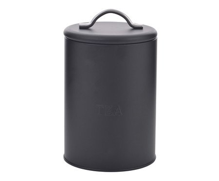 Lata Hermética Tea Relevo - Preta | Westwing