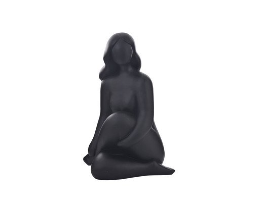 Escultura em Resina Femme Assise - Preta, black | WestwingNow