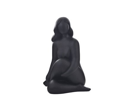 Escultura em Resina Femme Assise - Preta | Westwing