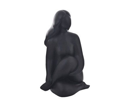 Escultura em Resina Femme Assise - Preta | Westwing