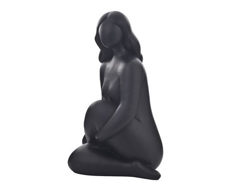 Escultura em Resina Femme Assise - Preta | Westwing