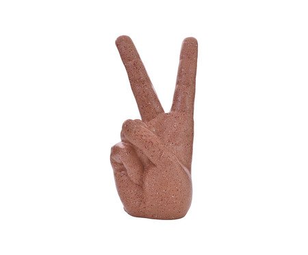 Escultura em Resina Hand Peace - Terracota | Westwing
